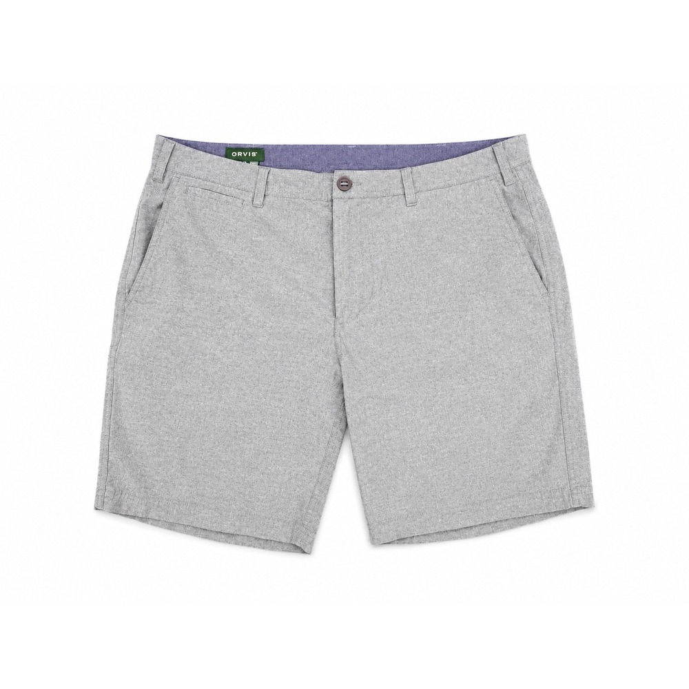 Orvis Mens Gray-Green Performance Stretch Chino Shorts Size 38 Utility Pocket